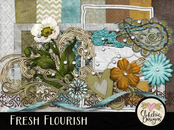Fresh Flourish Digital Scrapbook Kit