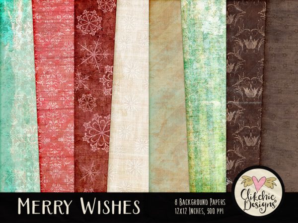 Merry Wishes Christmas Digital Scrapbook Kit