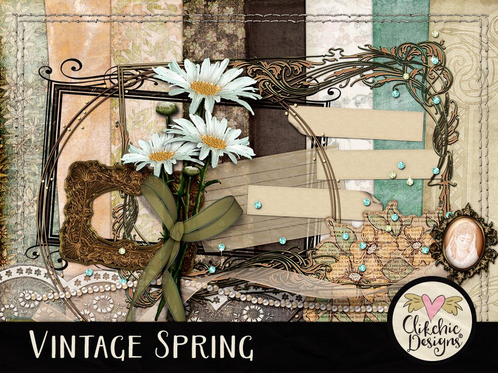 Vintage Spring Digital Scrapbook Kit