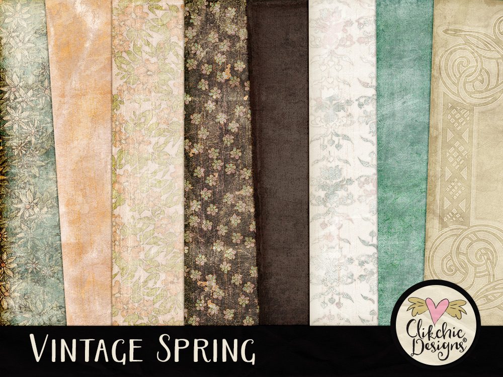 Vintage Spring Digital Scrapbook Kit