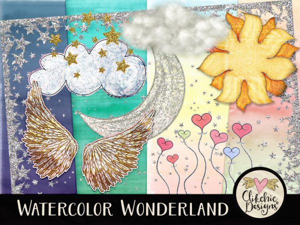 Watercolor Wonderland Digital Scrapbook Kit