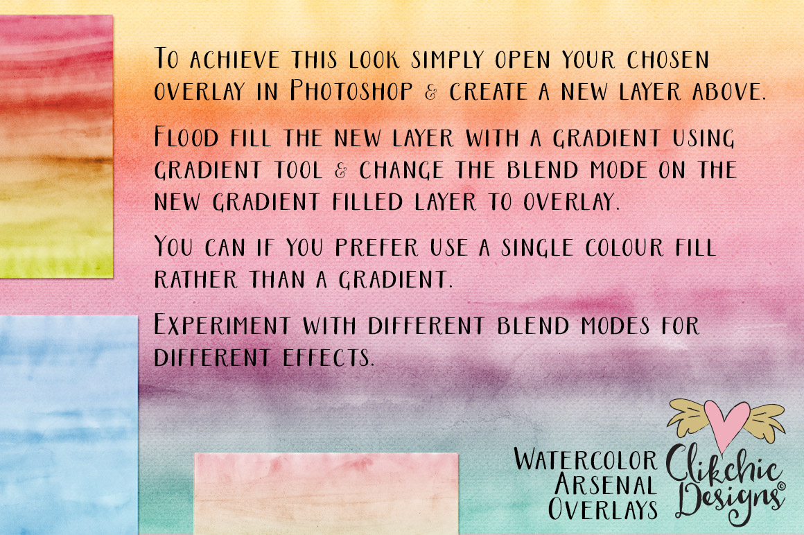 Watercolor Arsenal Texture Overlays by Clikchic Designs