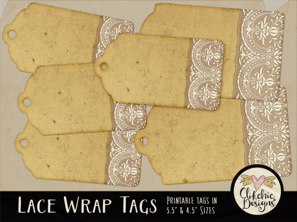 Printable Lace Wrap Gift Tags