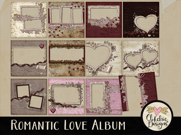 Romantic Love Quick Page Digital Scrapbook Album