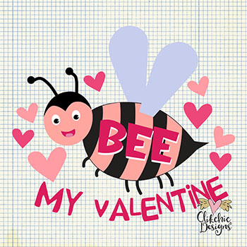 Bee My Valentine SVG and Silhouette Studio Cutting File