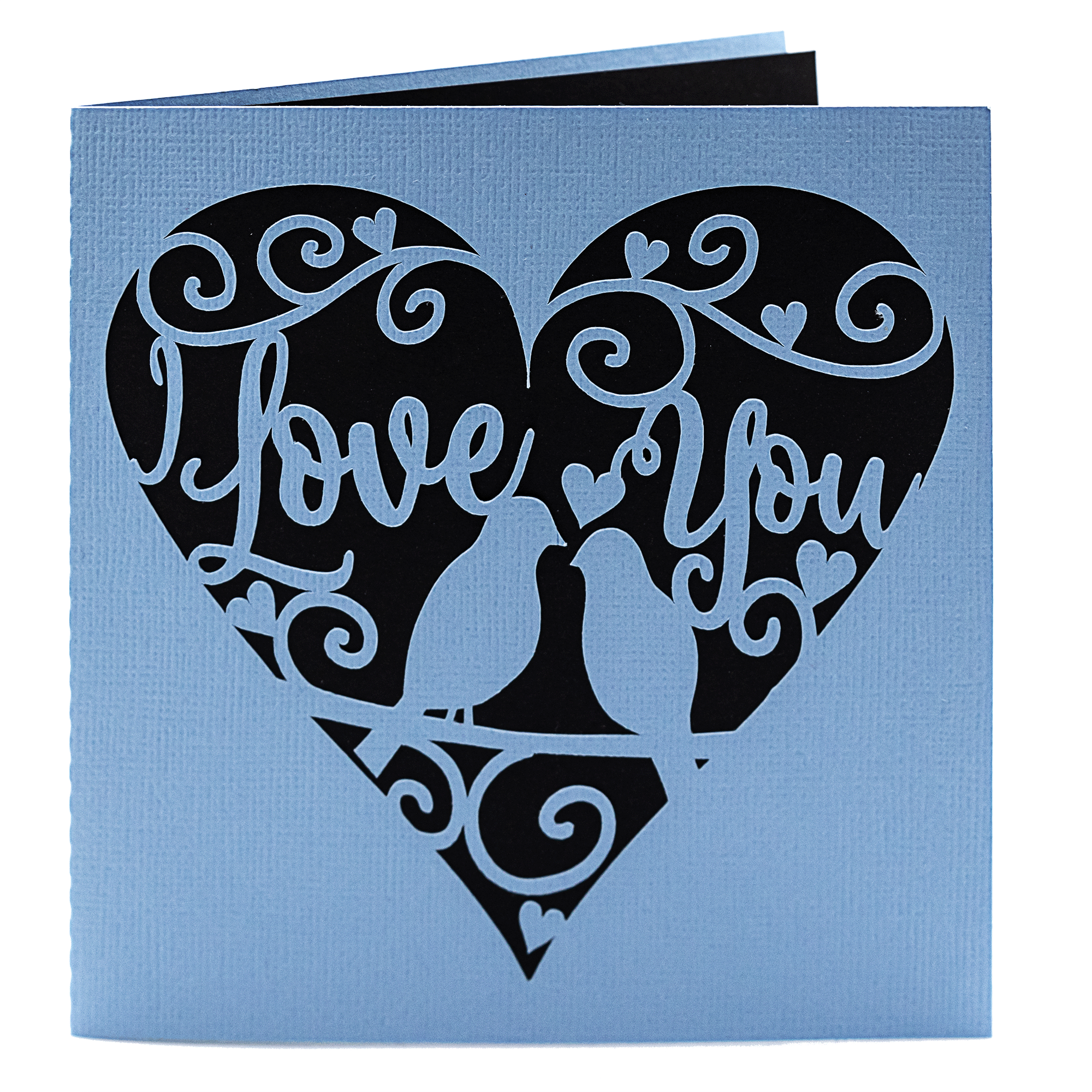 I love You Love Birds Card SVG Cutting file by Clikchic Designs available at the Silhouette Design Store, Etsy, Design Bundles and Creative Market