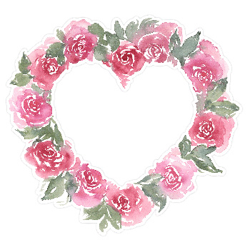 Watercolor Roses Heart Wreath by Clikchic Designs Available in the Silhouette Design Store