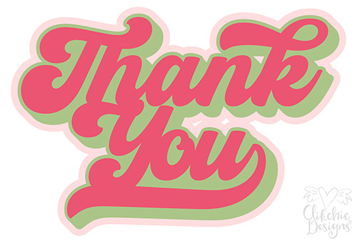 Thank you Script Layered Sentiment SVG by Clikchic Designs
