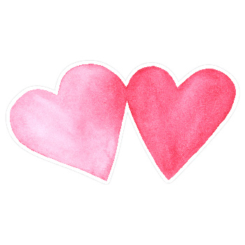 Watercolor Two Love Hearts Joined Print and Cut by Clikchic Designs available in the Silhouette Design Store