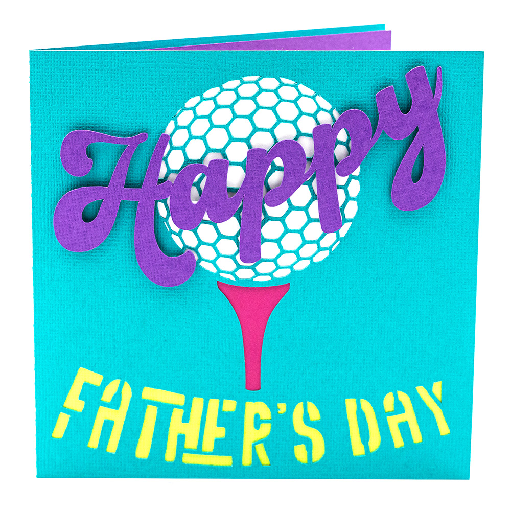 Golf Ball Fathers Day Card SVG Cutting File Tutorial