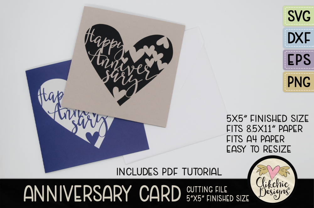 Happy Anniversary Card SVG Cutting Files