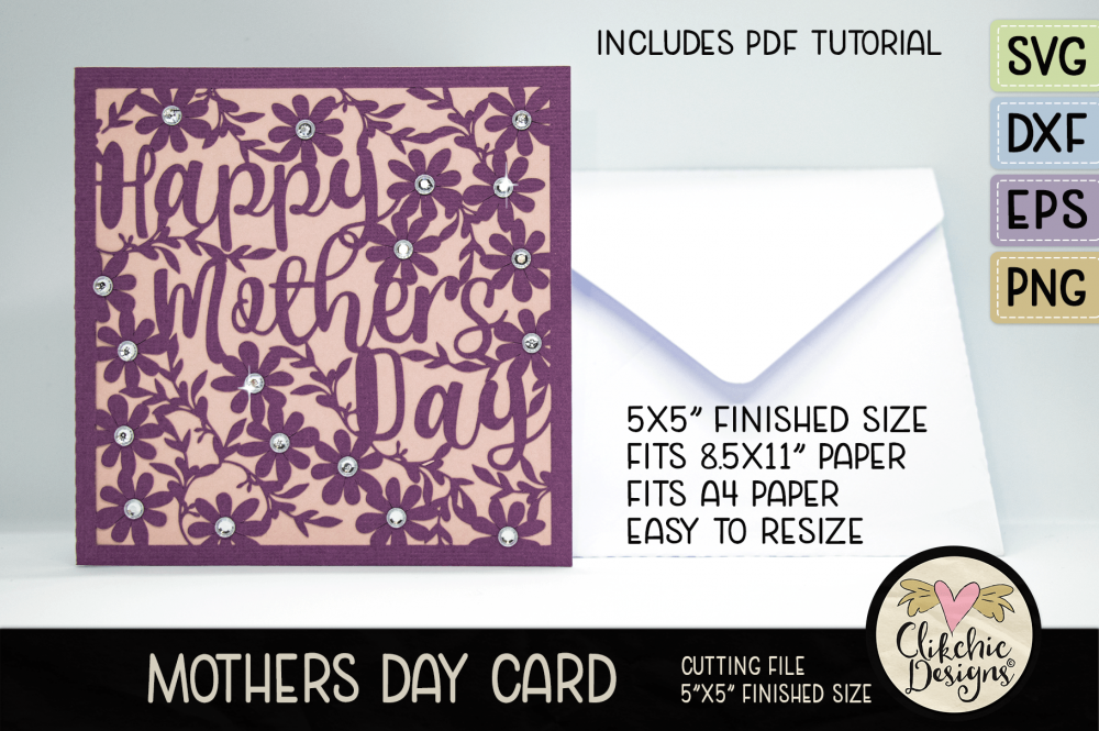 Happy Mothers Day Card SVG Cutting File