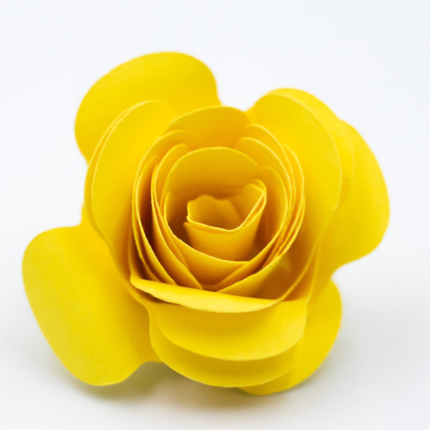 yellow rolled paper flower with spaced oval petals by Clikchic Designs