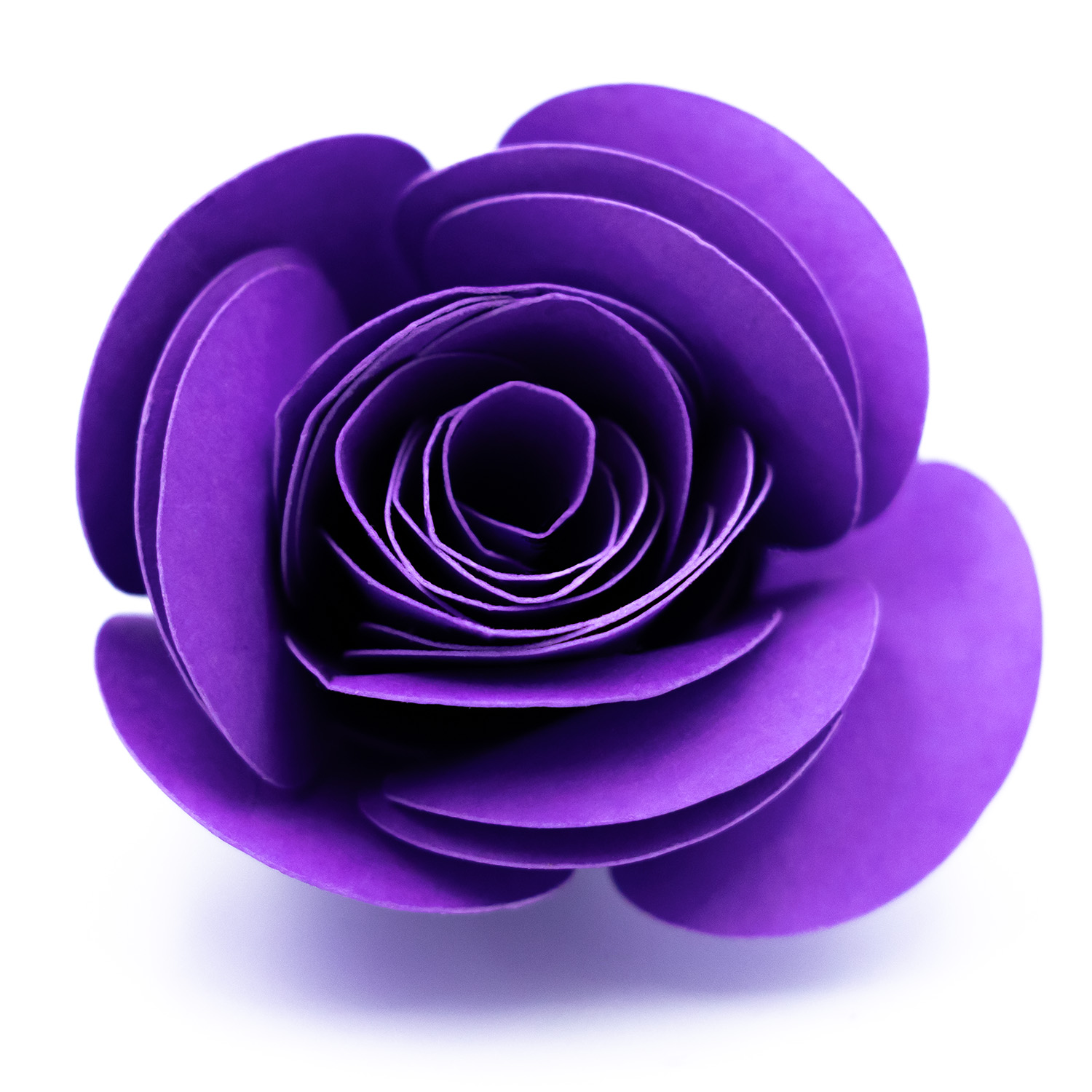 purple rolled paper flower with smooth oval petals by Clikchic Designs