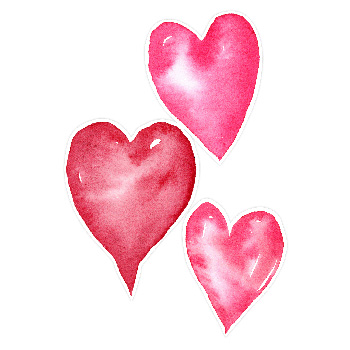 Watercolor Love Hearts Print and Cut by Clikchic Designs available in the Silhouette Design Store