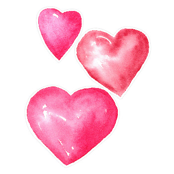 Watercolor Love Hearts Print and Cut by Clikchic Designs available in the Silhouette Design Store