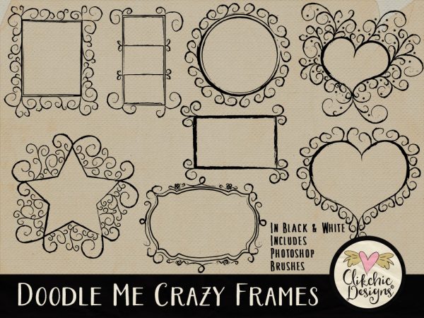 Doodle Me Crazy Frames and Photoshop Brushes