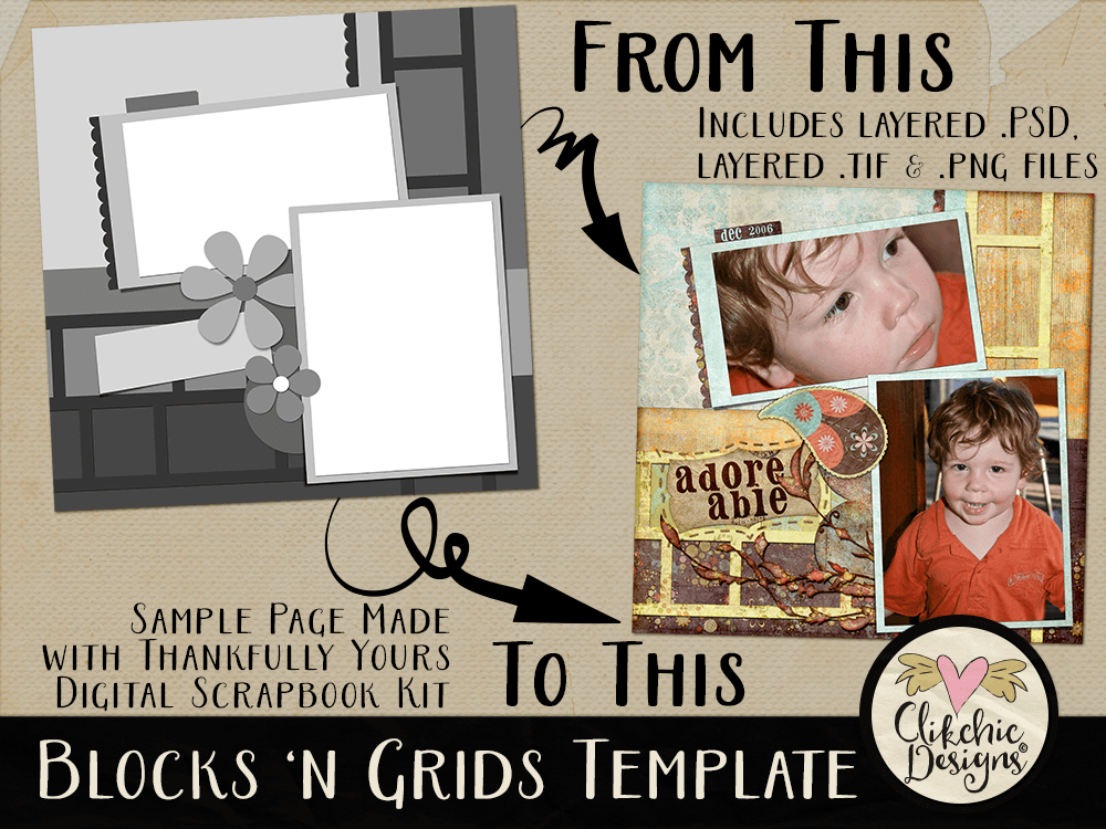 Blocks n Grids Layered Template