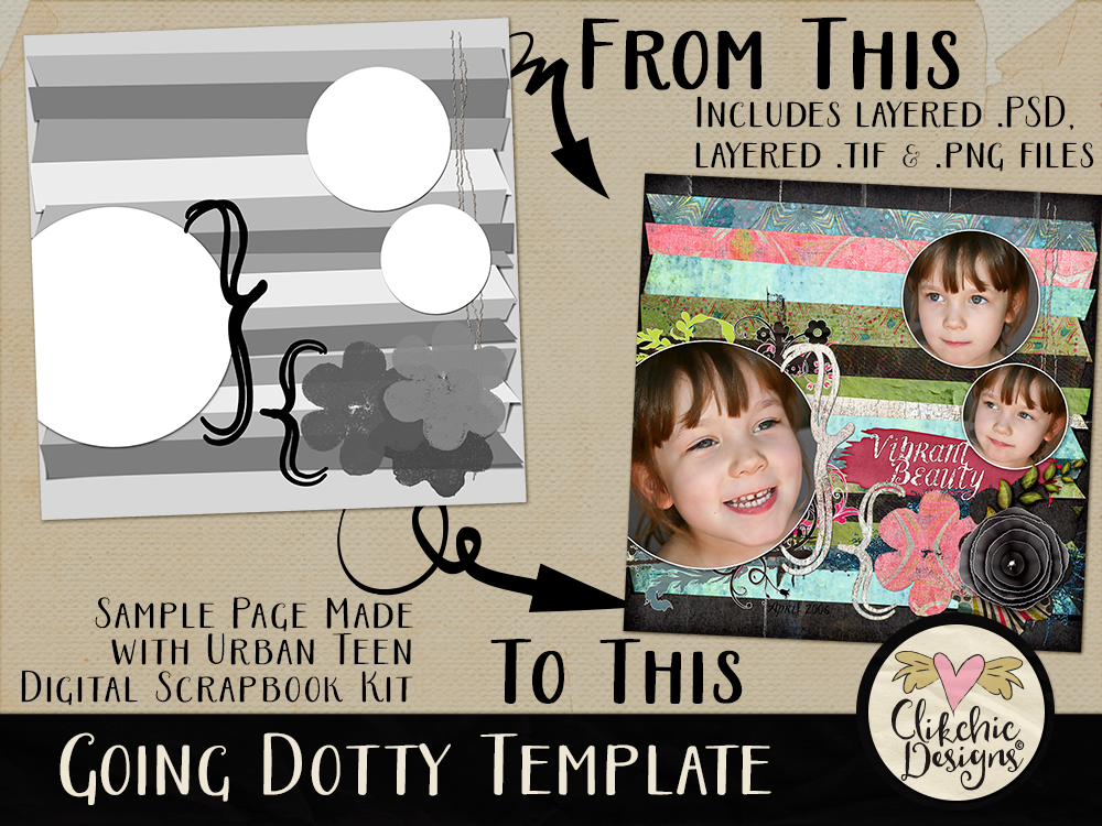 Going Dotty Layered Photoshop Template