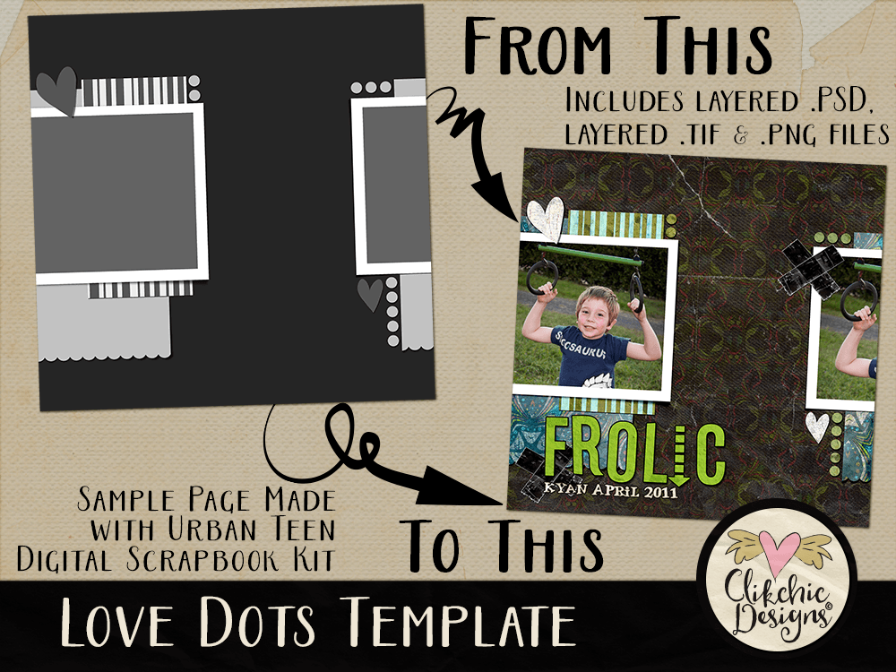 Love Dots Layered Photoshop Template