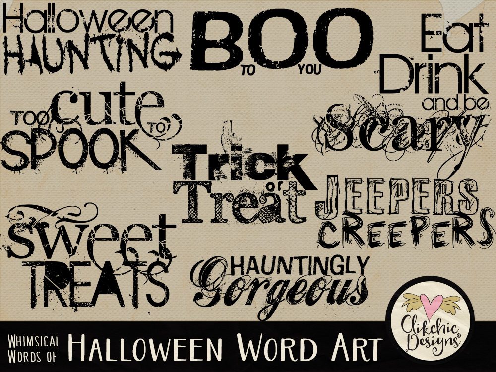 Whimsical Words of Halloween Word Art