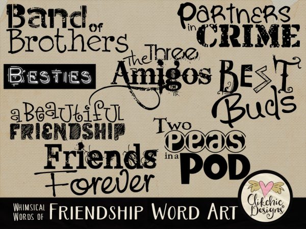 Whimsical Words of Friendship Word Art