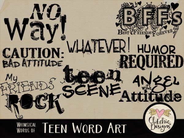 Whimsical Words of Teen Word Art