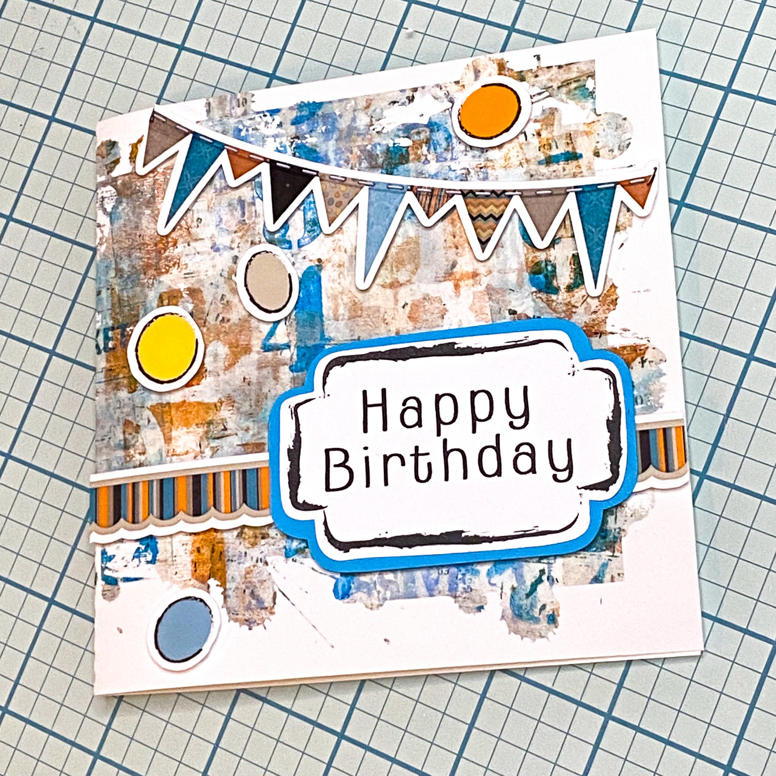Birthday Card using Dreaming Elements Grunge Background and Birthday Sentiment