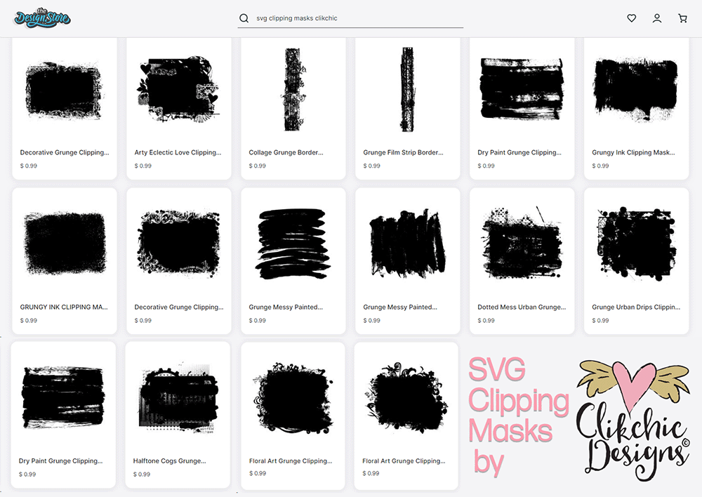 SVG Clipping Masks by Clikchic Designs available at the Silhouette Design Store.