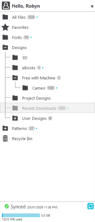 Silhouette Library Panel Screenshot