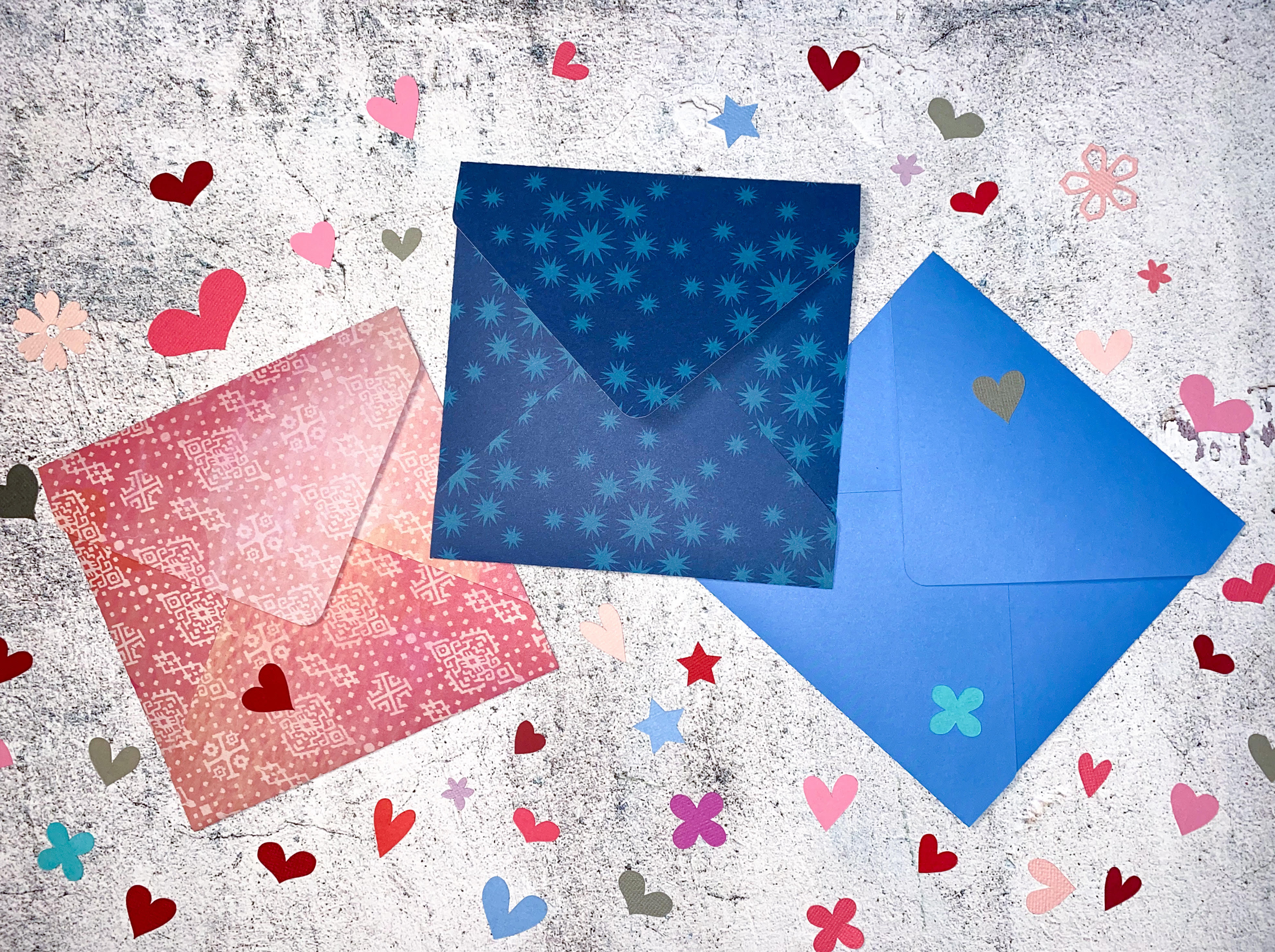 Square Envelopes cut with the Square Envelope SVG Cutting file by Clikchic Designs